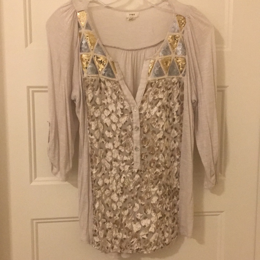 Sequin Leopard Top
